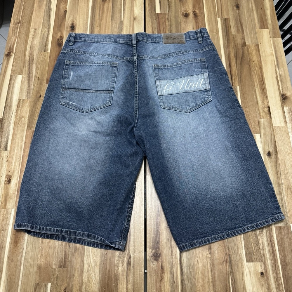 Vintage G Unit Jeans Shorts Mens 40 Blue 50 Cent Denim Baggy Hip Hop Skater Y2K